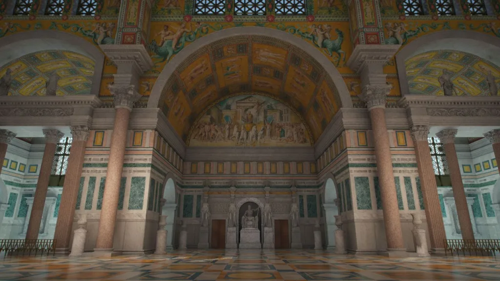 Il frigidarium delle Terme, ricostruzione