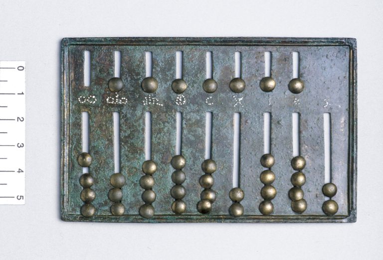 Bronze pocket abacus (instrument for arithmetic calculations)