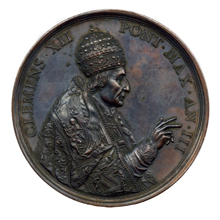 Papal States. Bronze medal with portrait of Pope Clement XII (obverse), 1734