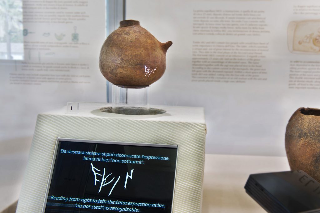Vase with inscription from Tomb 482 at Osteria dell'Osa