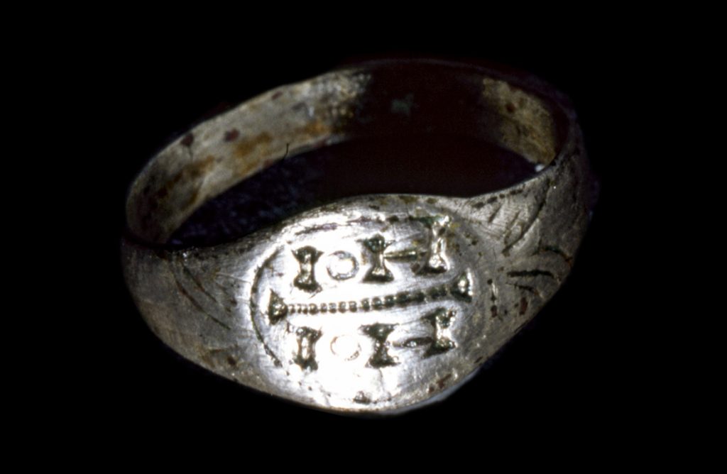 Gold ring with monogram