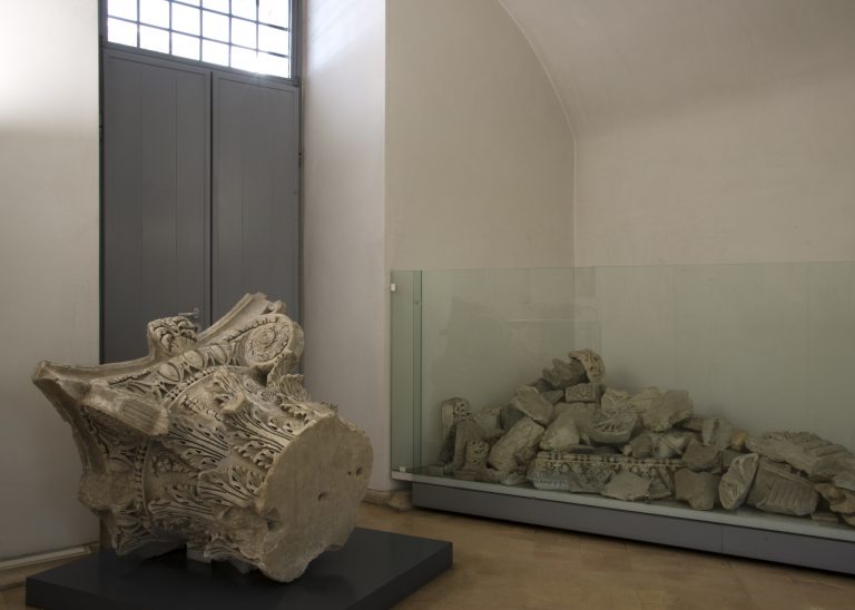 Capital and marble fragments found near the lime kiln