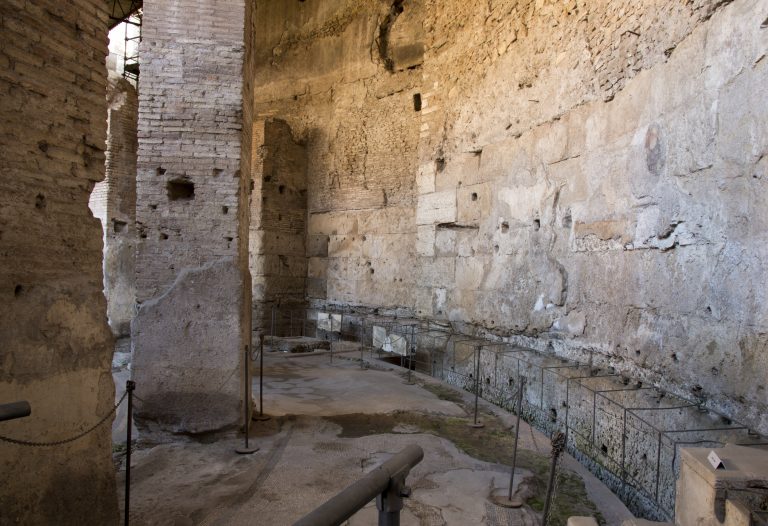 Latrine constructed in the exedra