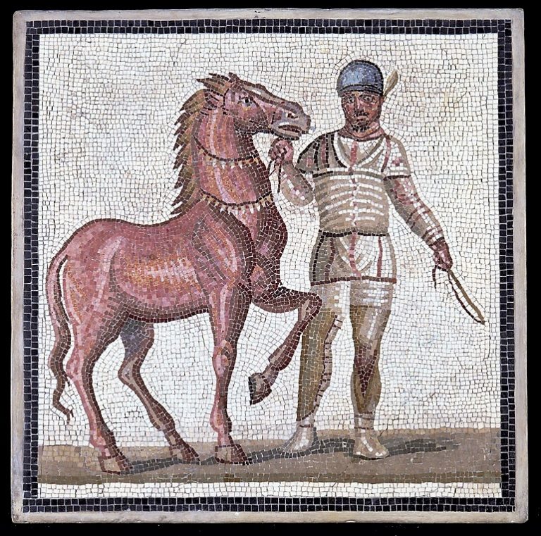 Mosaic with charioteer
