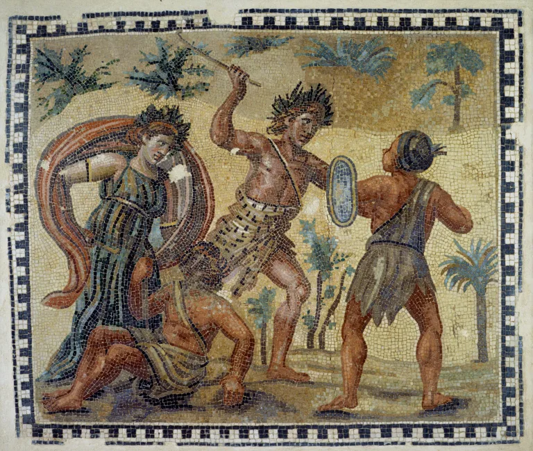 Mosaico del combattimento di Dioniso contro gli indiani