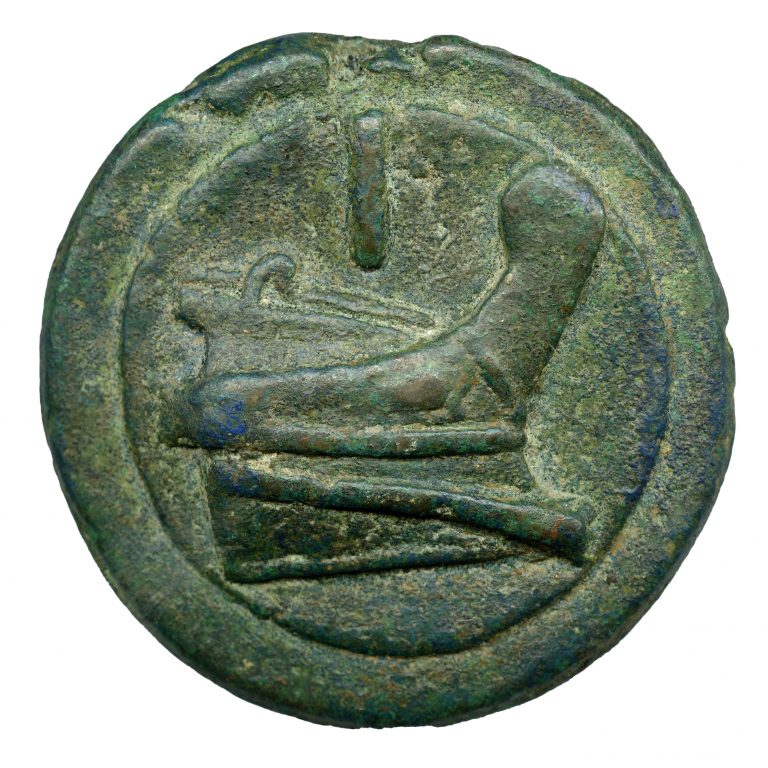 Rome. Bronze as depicting the prow of a ship (reverse), second half of the 3rd century BC