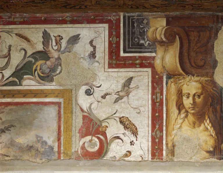 Affresco con particolare delle "grottesche"