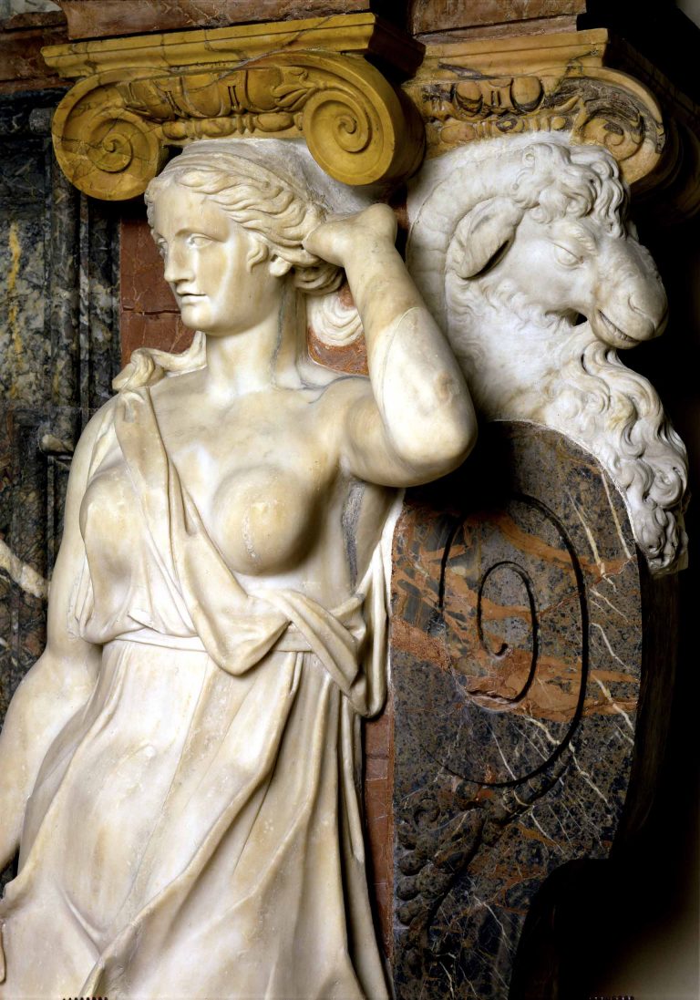 Detail from the fireplace of Marco Sittico Altemps