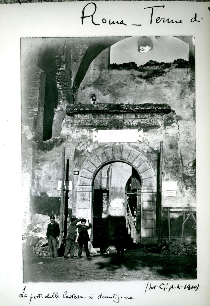 The portal of the Charterhouse during demolition