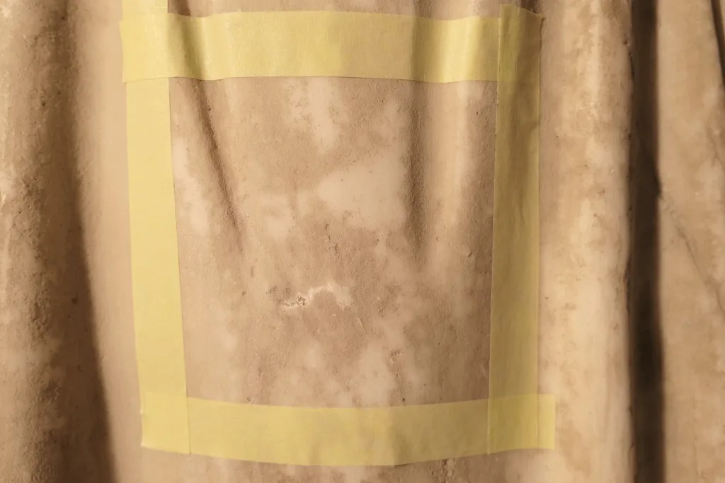 Tassello di pulitura prima del trattamento